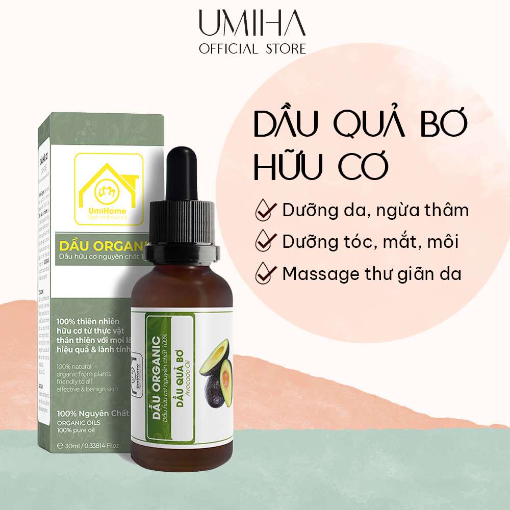 Dầu Quả Bơ Hữu Cơ Umiha Nguyên Chất | Virgin Avocado Oil 100% Organic 10/30ml