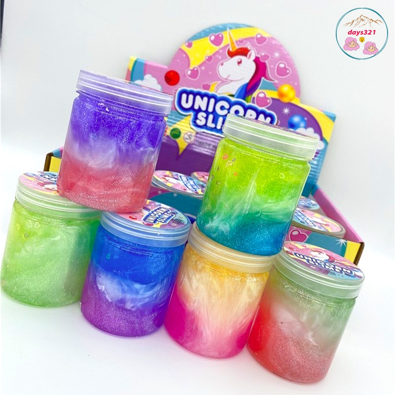 Slime galaxy dải ngân hà phối 2-3 màu nhũ kim tuyến Đồ chơi chất nhầy ma thuật squishy hủ slam