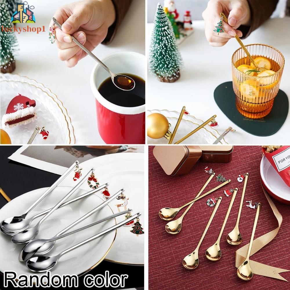 Thìa Thép Không Gỉ Với Mặt Dây Chuyền Trang Trí Giáng Sinh