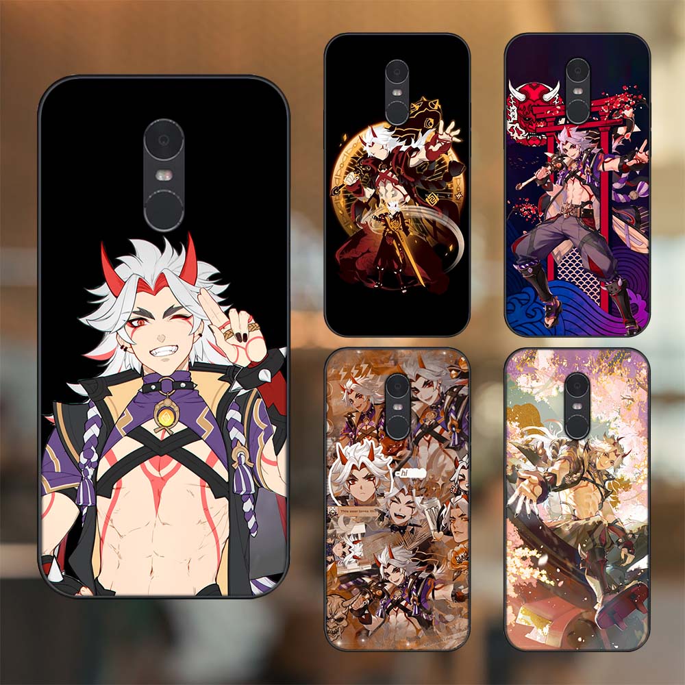 Ốp lưng Xiaomi Redmi Note 4, Note 4x viền đen in hình Arataki Itto Genshin Impact