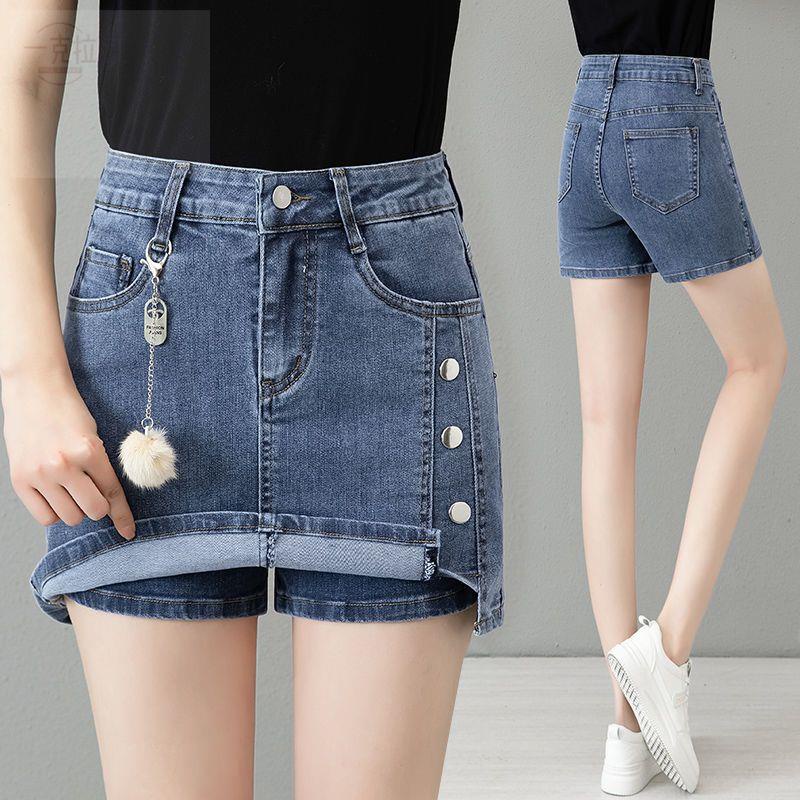 ❤️ Quần Short denim Lưng Cao Giả Váy Phong Cách Hàn Quốc Mới Cho Nữ