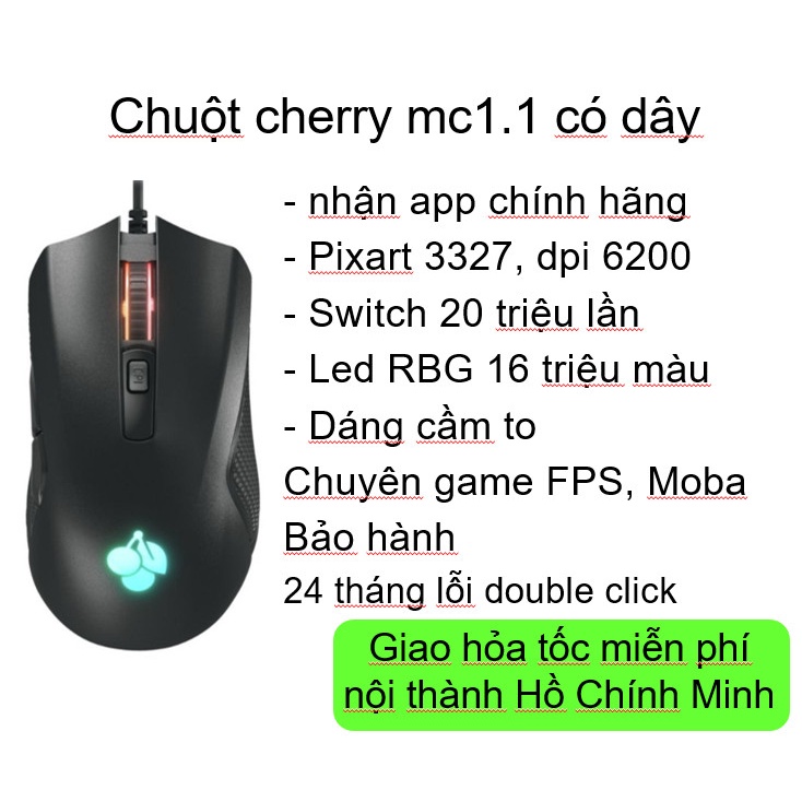 Chuột gaming Cherry MC1.1 RGB (mới 100%, hàng chính hãng)