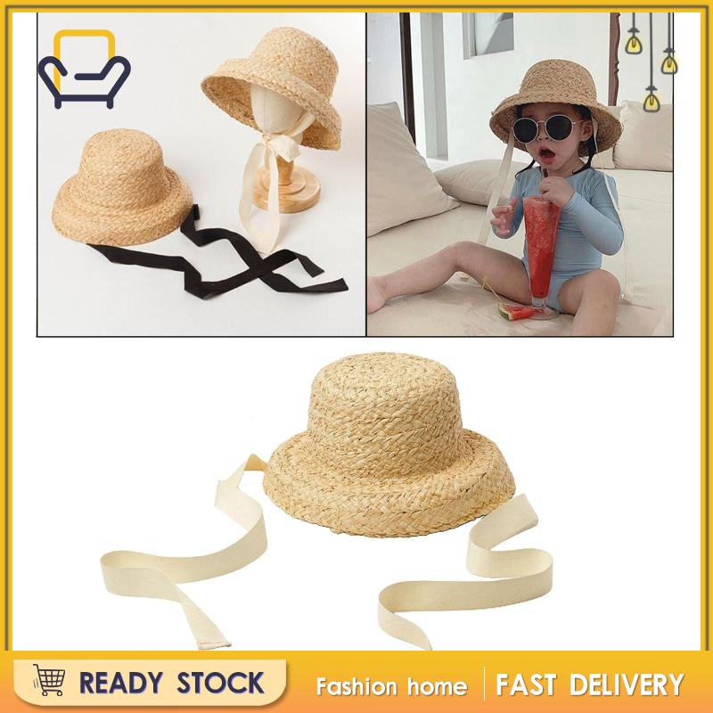 Mũ Rơm Du Lịch Mùa Hè Mũ Chống Nắng Có Dây Buộc Trắng Có Thể Điều Chỉnh Mũ Cói Che Nắng Chống Gió In Hoạt Hình Kèm Dây Đeo Thời Trang Mùa Hè Cho Bé