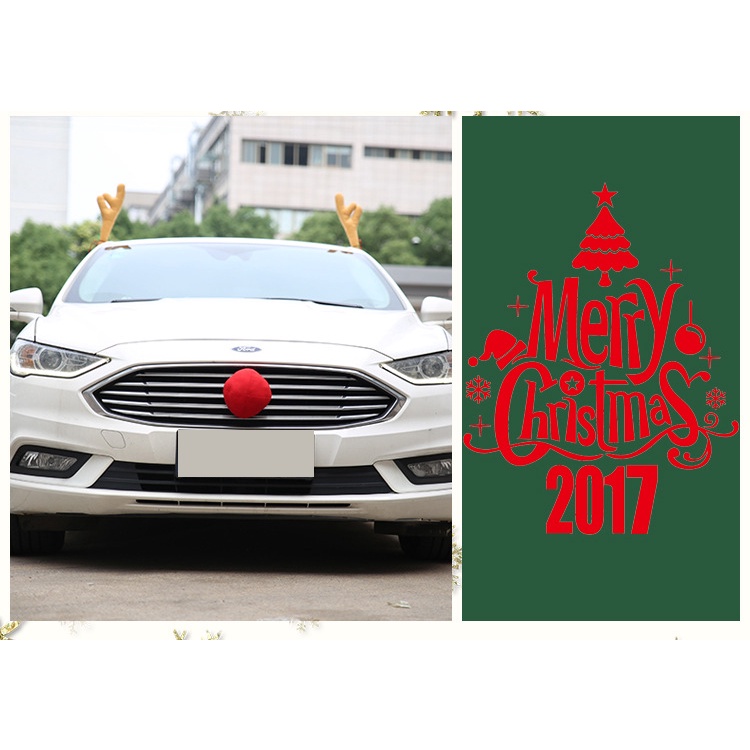 Bộ sừng mũi tuần lộc trang trí xe hơi ô tô mùa Noel - loại đơn giản
