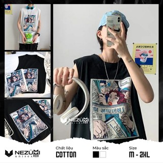 (Sẵn Đen, Trắng đủ size) Áo gym tanktop unisex nam nữ cotton 95%, áo ba lỗ comic