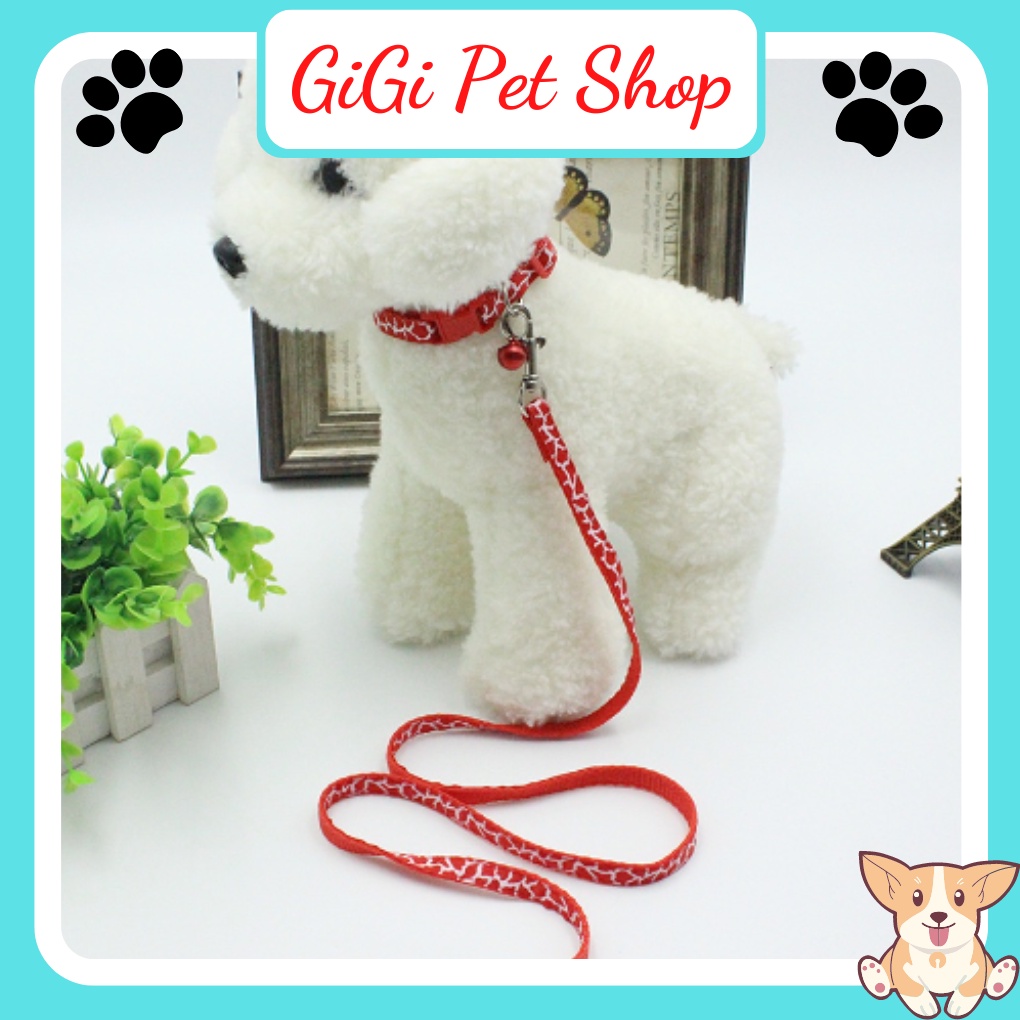 Dây dắt thú cưng dưới 10kg bản 1cm~1.5cm loại dày vải bò nhiều màu giá rẻ phụ kiện cho thú cưng chó mèo - GiGi Pet Shop