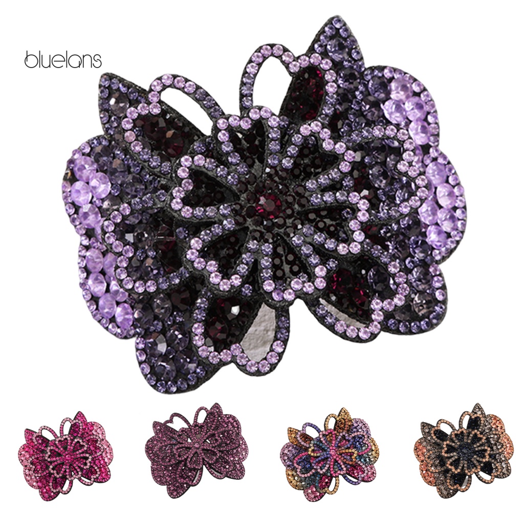 Kẹp Tóc Đuôi Ngựa Hình Hoa Đính Đá Ngọt Ngào Thanh Lịch