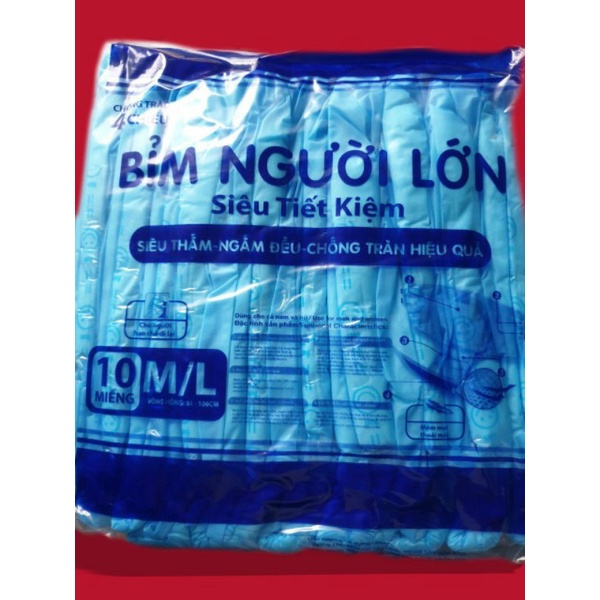 ❤️ Hcm 😘 Bỉm Tả Dán Siêu Thấm Người Già Người Bệnh Nhân Hạn Chế Đi Lại Size 10M/L Vòng Mông 61 - 106cm