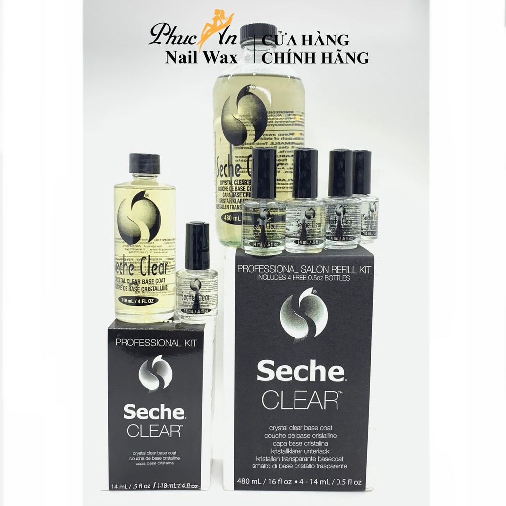 Seche.83052CLear118mL+14ml Dưỡng Lót trước khi sơn chính hãng USA.