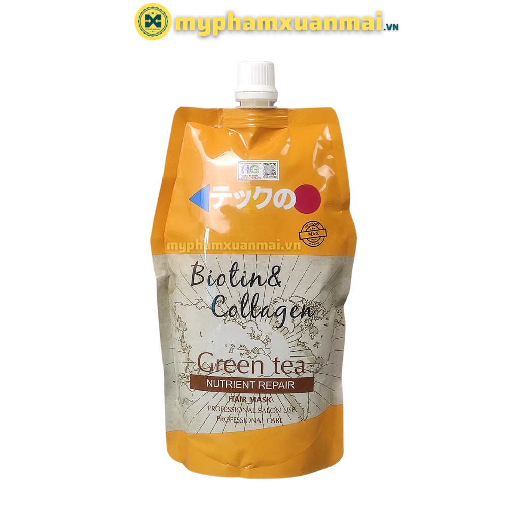 Kem ủ tóc Meiki Max Green Tea Biotin Collagen Phục Hồi 500ml - E3 ...