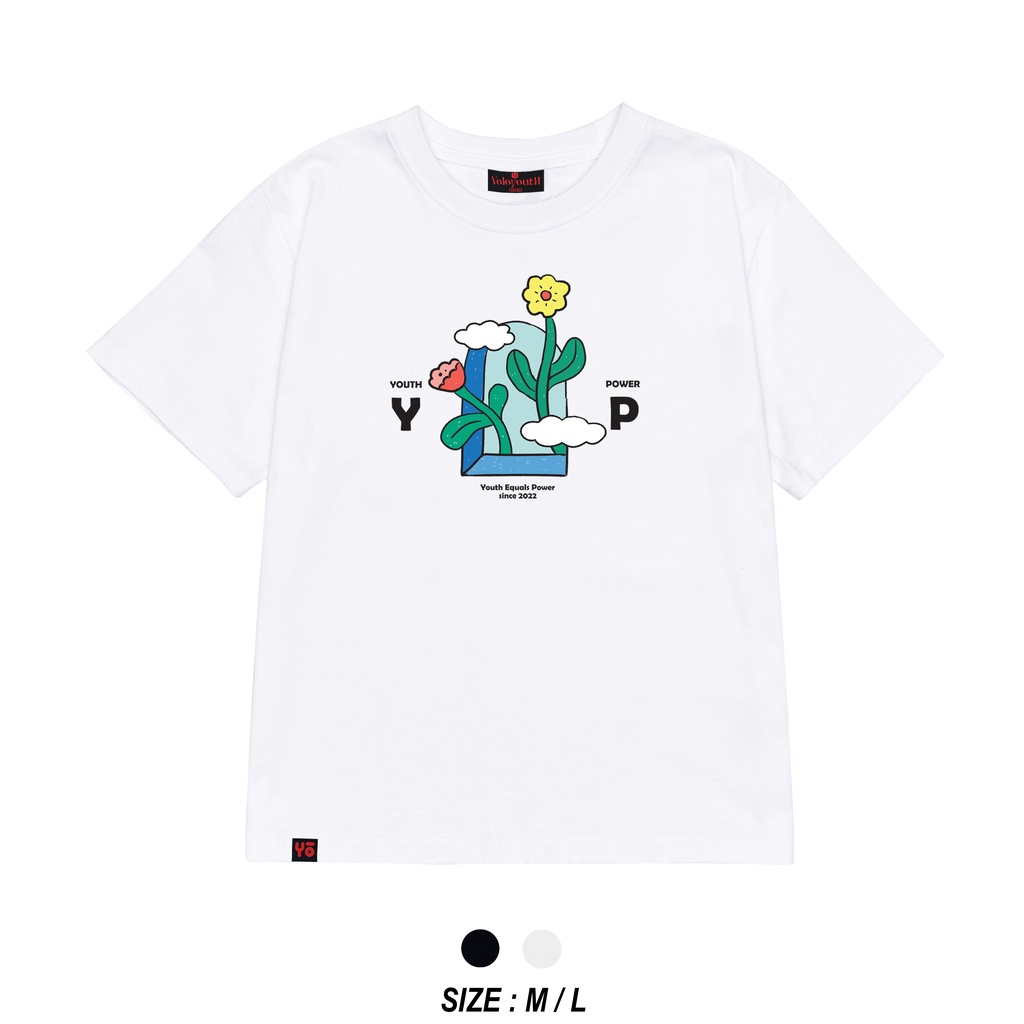 Áo thun Baby Tee nữ form vừa tay ngắn hình hoa "Youth Flowers Door" 250gsm Local Brand | Youth Power