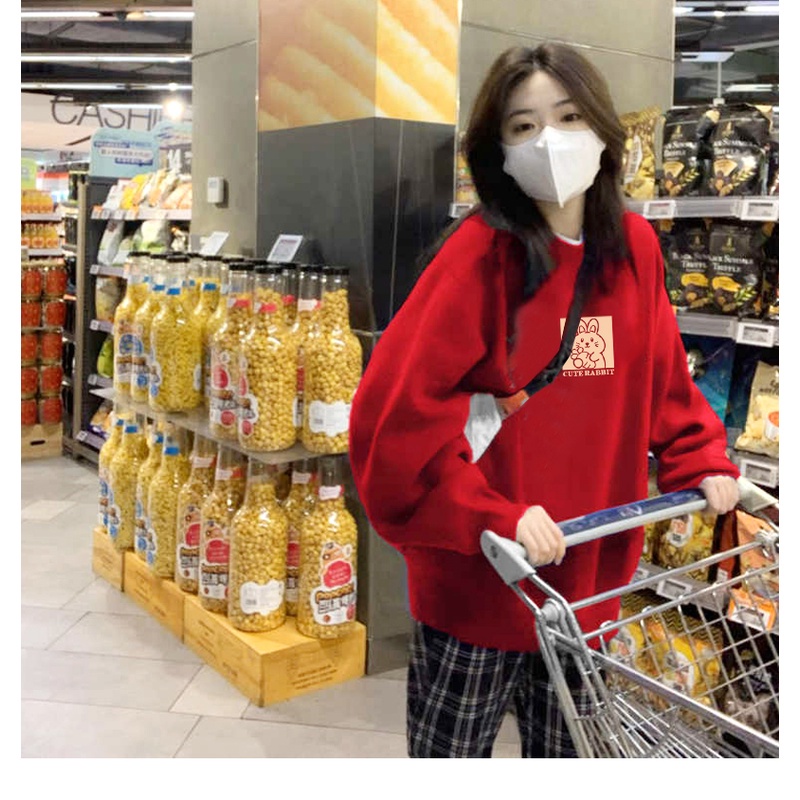 NRVP Áo Khoác Thể Thao Tay Dài Dáng Rộng In Hình Thỏ Năm Mới 2023 Phong Cách Trung Hoa Hàn Quốc Cho Nữ