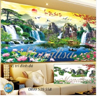 Tranh đính đá Phong cảnh - Lưu Thủy sinh tài