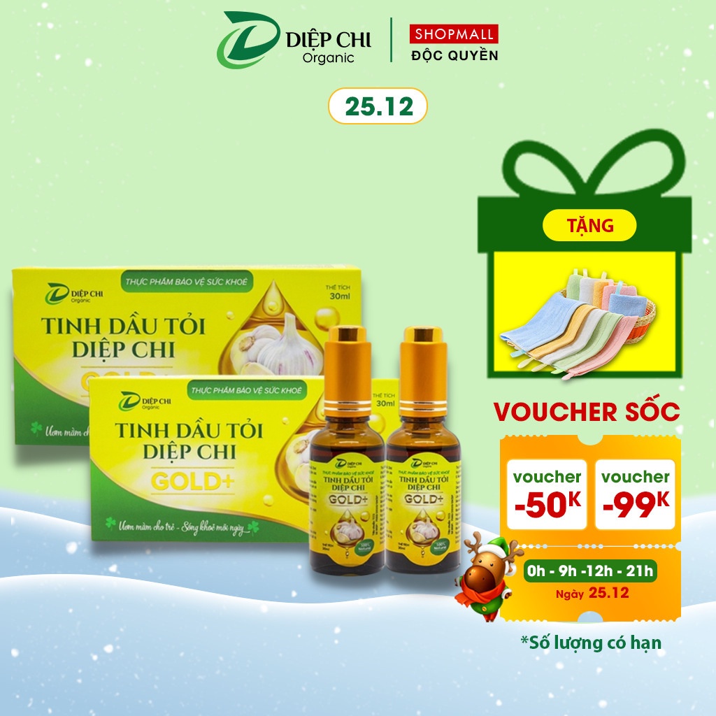 Combo 2 Tinh Dầu Tỏi DIỆP CHI Gold+ Hỗ Trợ Hệ Miễn Dịch Cho Bé, Tăng Sức Đề Kháng Chai 30ml