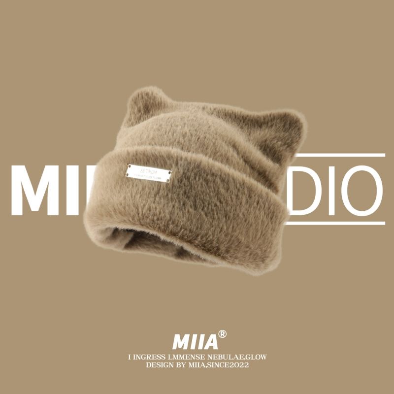 Mũ Len Giả Lông Chồn Hình Tai Mèo Dễ Thương Cho Nữ