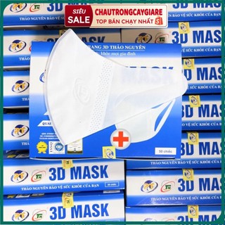 Hộp 50 Chiếc Khẩu Trang 3D, Khẩu Trang Y Tế công nghệ Nhật Bản thoáng khí, mỏng nhẹ dễ thở, dây đeo co dãn ko đau tai