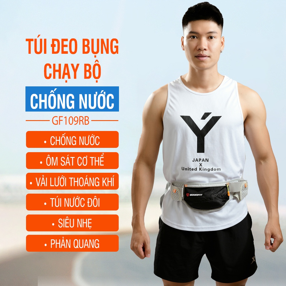 Túi đeo chạy bộ, túi chạy bộ 2 ngăn đựng nước chính hãng GoodFit GF109RB