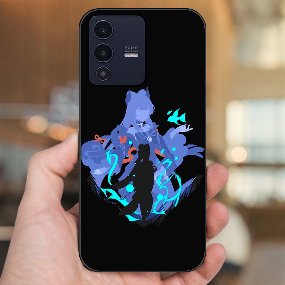 Ốp lưng Vivo V23 5G viền đen in hình Sangonomiya Kokomi Genshin Impact