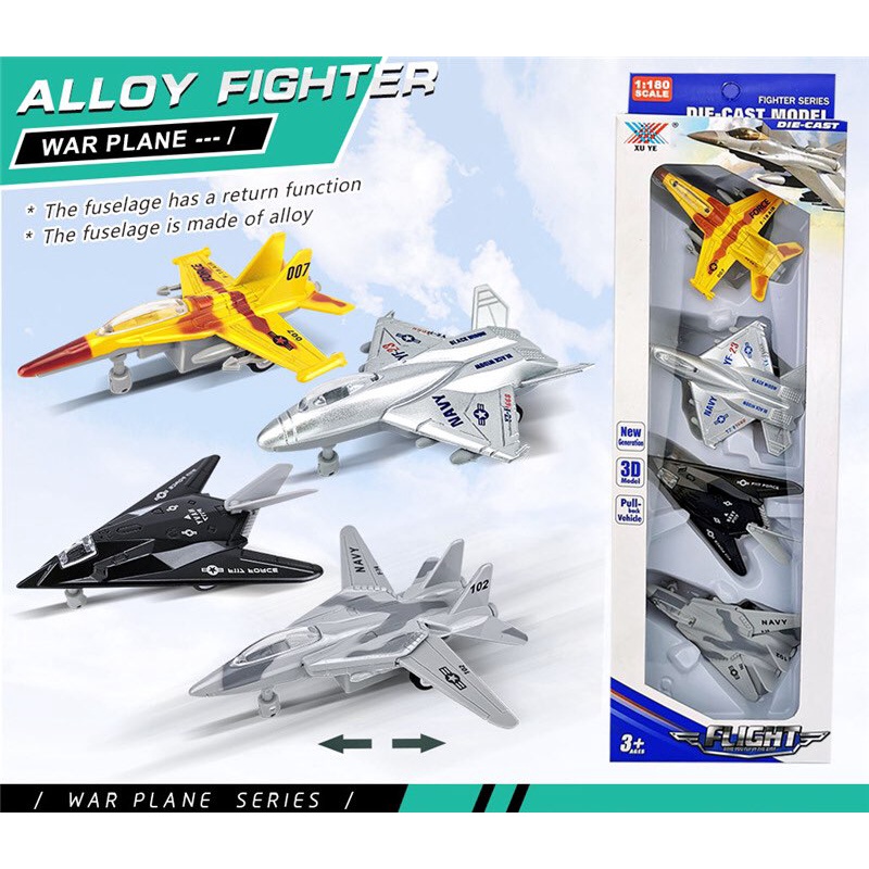 BỘ MÁY BAY MÔ HÌNH KIM LOẠI MÁY BAY CHIẾN ĐẤU CHẠY ĐÀ