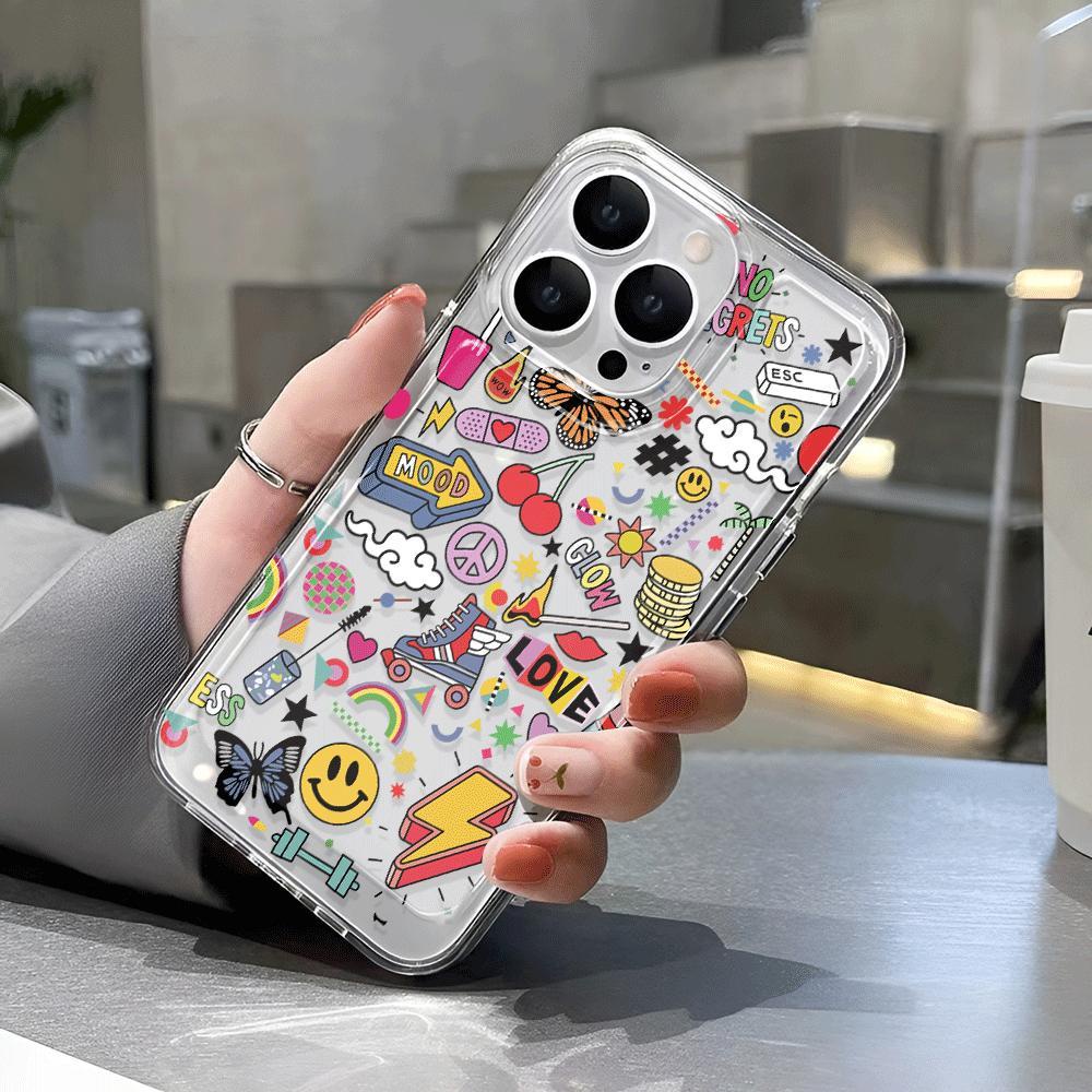 Ốp Điện Thoại Trong Suốt In Nhãn Dán Thời Trang Cho iphone 14promax 11 13 12 7Plus 7 X XS Max