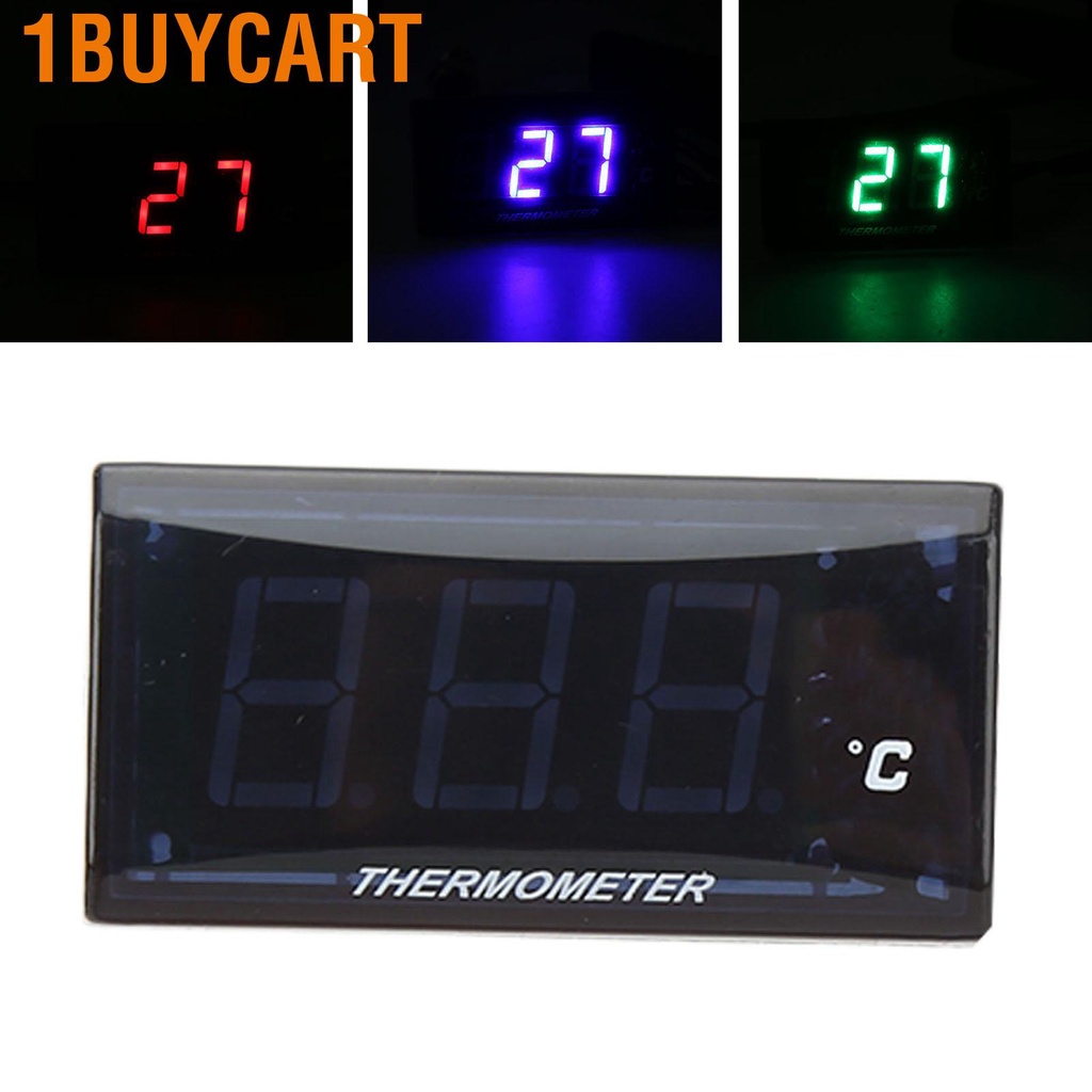 1buycart Universal Motorcycle DC12V LCD Super Slim Water Temperature Gauge With 18mm Sensor Adapter Replacement for Suzuki