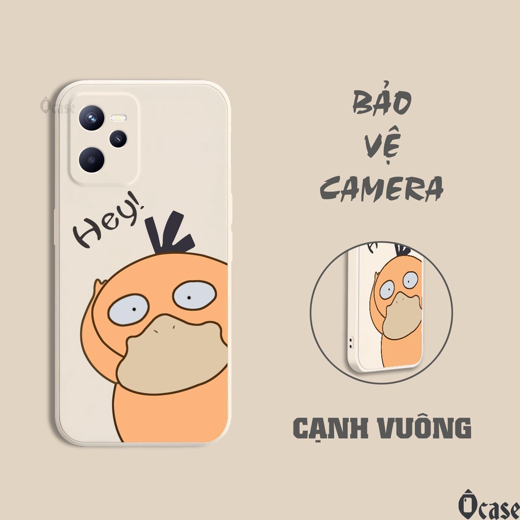 Ốp lưng Realme C35 / Narzo 50A Prime in hình Mèo và Vịt vàng cạnh viền vuông có bảo vệ camera