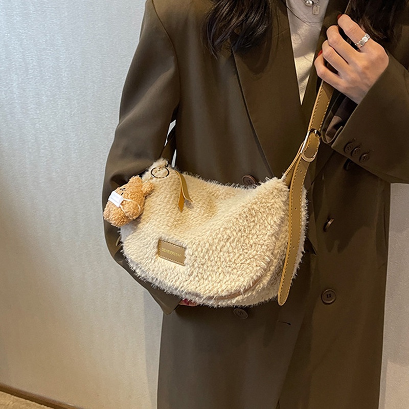 Túi Xách Lông Nhung Kiểu Dáng Đơn Giản Hợp Thời Trang Cho Nữ