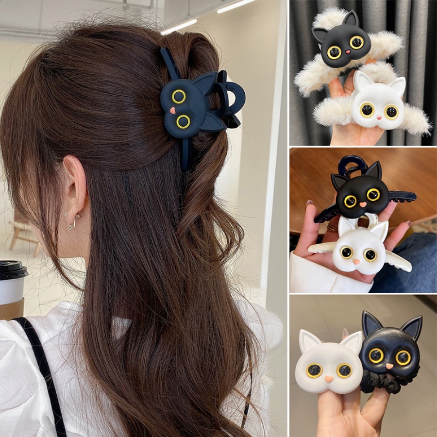 Dây Buộc Tóc Co Giãn Hình Mèo Bông Hoạt Hình Dễ Thương Cho Nữ