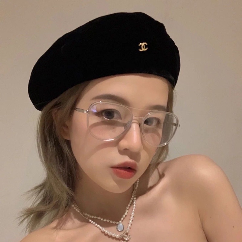 Mũ Beret màu đen nhung Phong Cách Hàn quốc, thời trang thu đông cho nữ 🌸