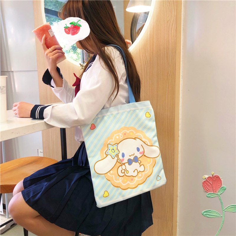 Túi Xách Đeo Vai Sức Chứa Lớn Mẫu 2021 Họa Tiết Chú Chó Tai To Cho Nữ