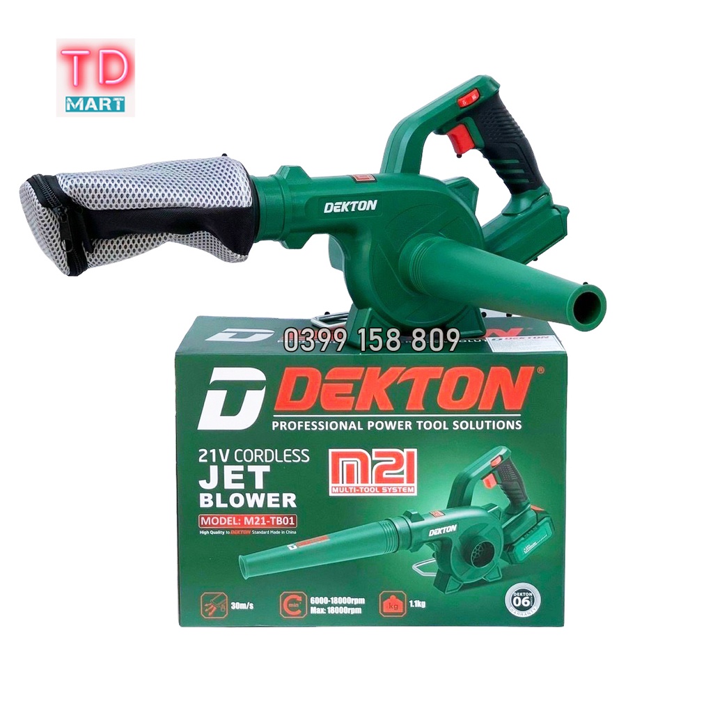 MÁY HÚT THỔI BỤI PIN SỬ DỤNG CHÂN PIN PHỔ THÔNG DEKTON M21-TB01