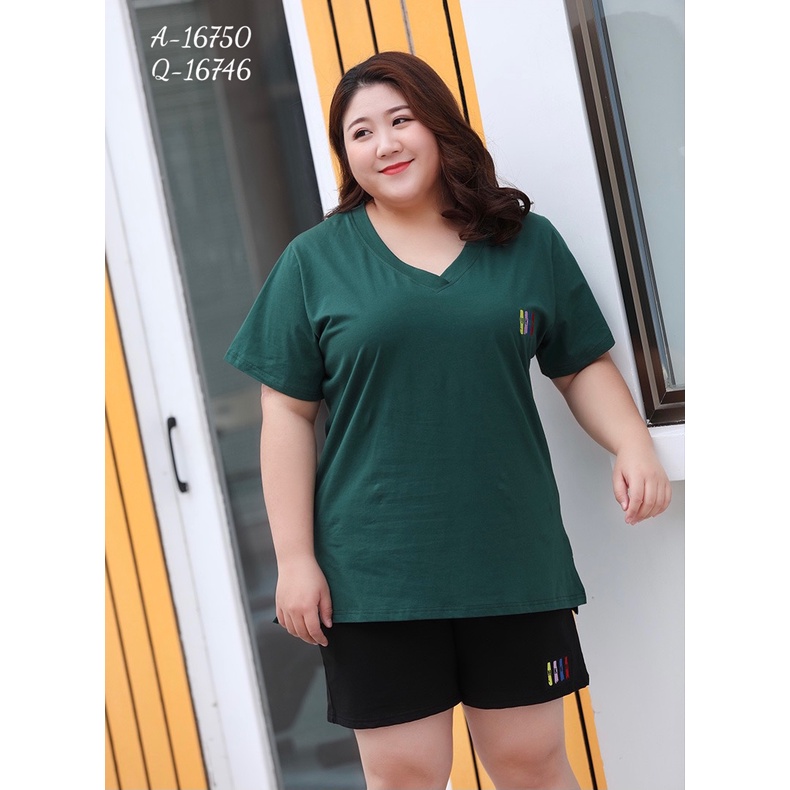 Áo thun Tshirt BIGSIZE cổ tim Logo 16750