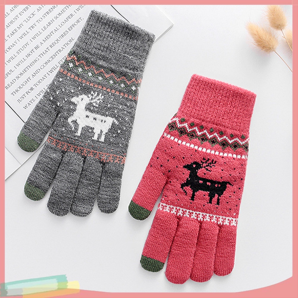 Đôi găng tay len họa tiết dễ thương ấm áp thời trang nữ