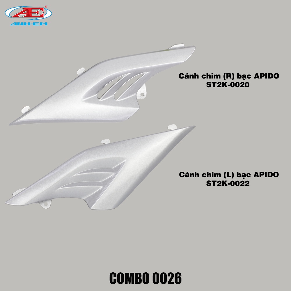 Cánh chim ST2K (Cặp) Bạc APIDO