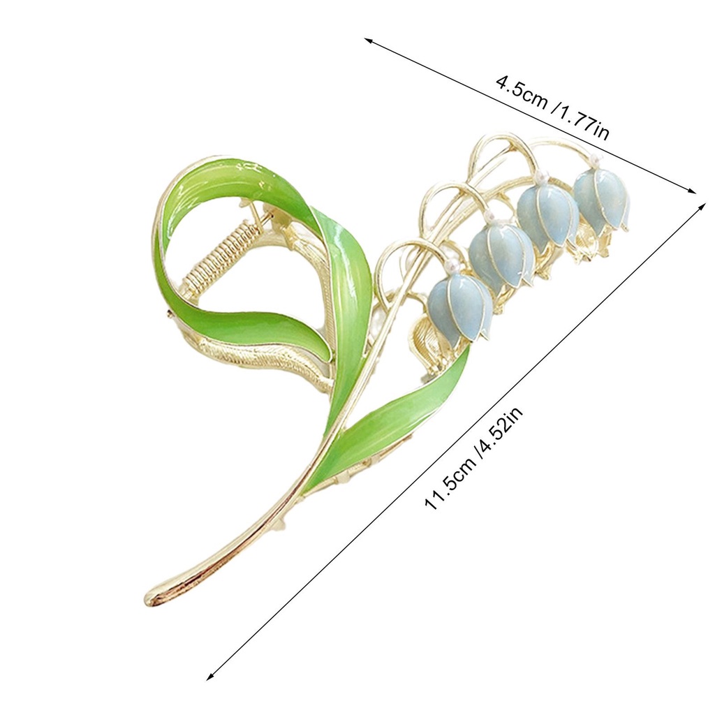 Kẹp Tóc Hình Hoa Lily Màu Hồng / Xanh Dương W3Q1 Thời Trang Mùa Hè Xinh Xắn