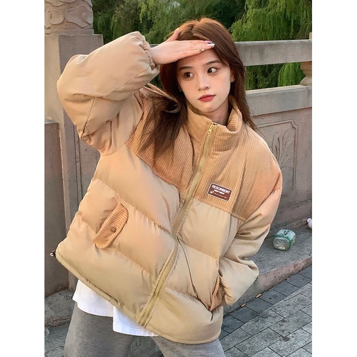 Áo bông dày kiểu Hàn Quốc rộng rãi giữ ấm