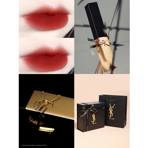 Ysl Saint Laurent Son Môi Lì Họa Tiết Dập Nổi LOGO Giáng Sinh 2021