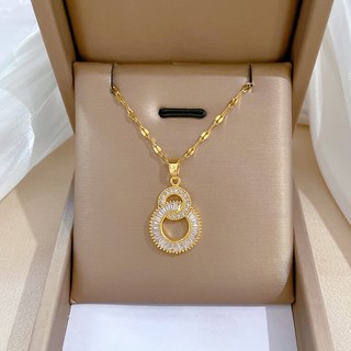 Dây chuyền thép titan mặt số 8 sang trọng cho nữ