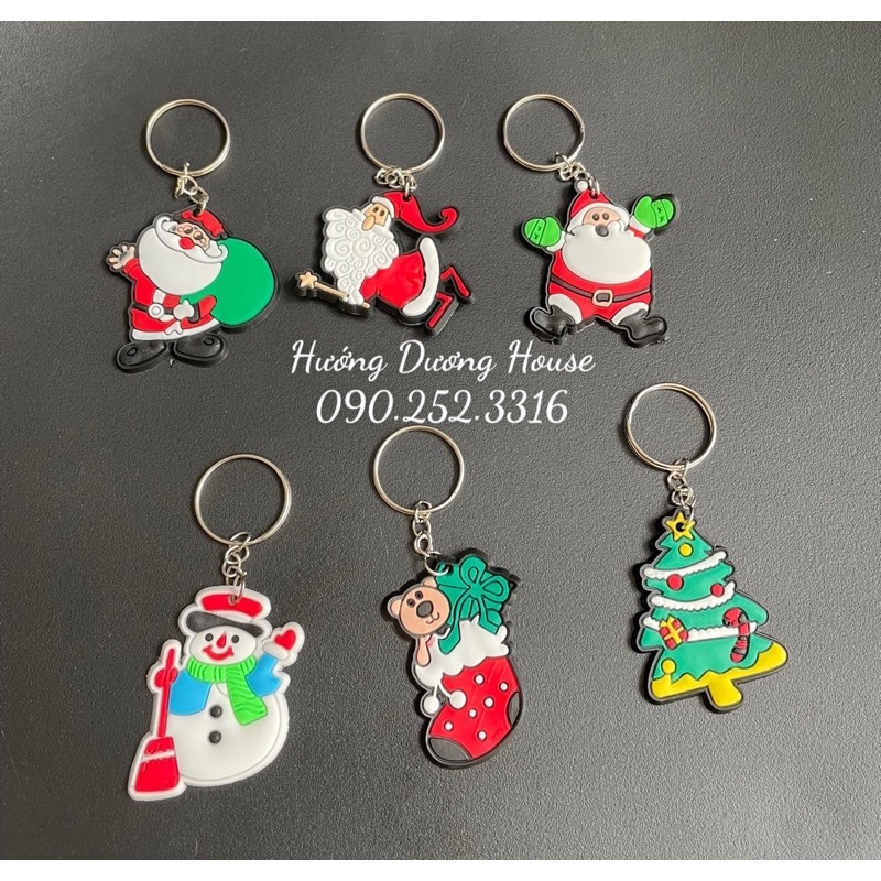 Móc khoá hoạt hình dễ thương ông già noel/ người tuyết/cây thông noel dùng làm quà tặng giáng sinh
