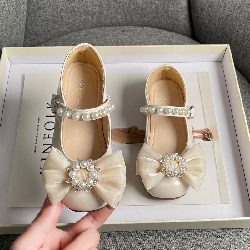 Giày Búp Bê Da Một Lớp Đế Mềm Phong Cách Hàn Quốc Thời Trang Xuân Thu Cho Bé Gái
