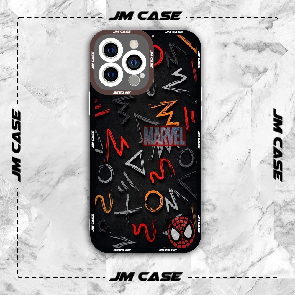 Ốp lưng iphone samsung xiaomi oppo cạnh vuông JMCase Marvel MCU Spider Man Marvel Comics
