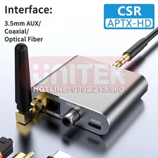 Bộ thu âm thanh không dây bluetooth 5.2 hỗ trợ cổng aux/coaxial/optical d300-hd cao cấp