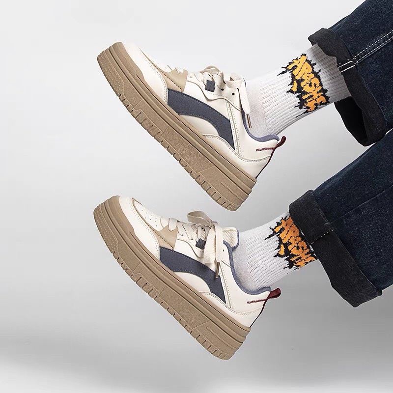 Giày thể thao phối màu hoạ tiết chất bao xịn