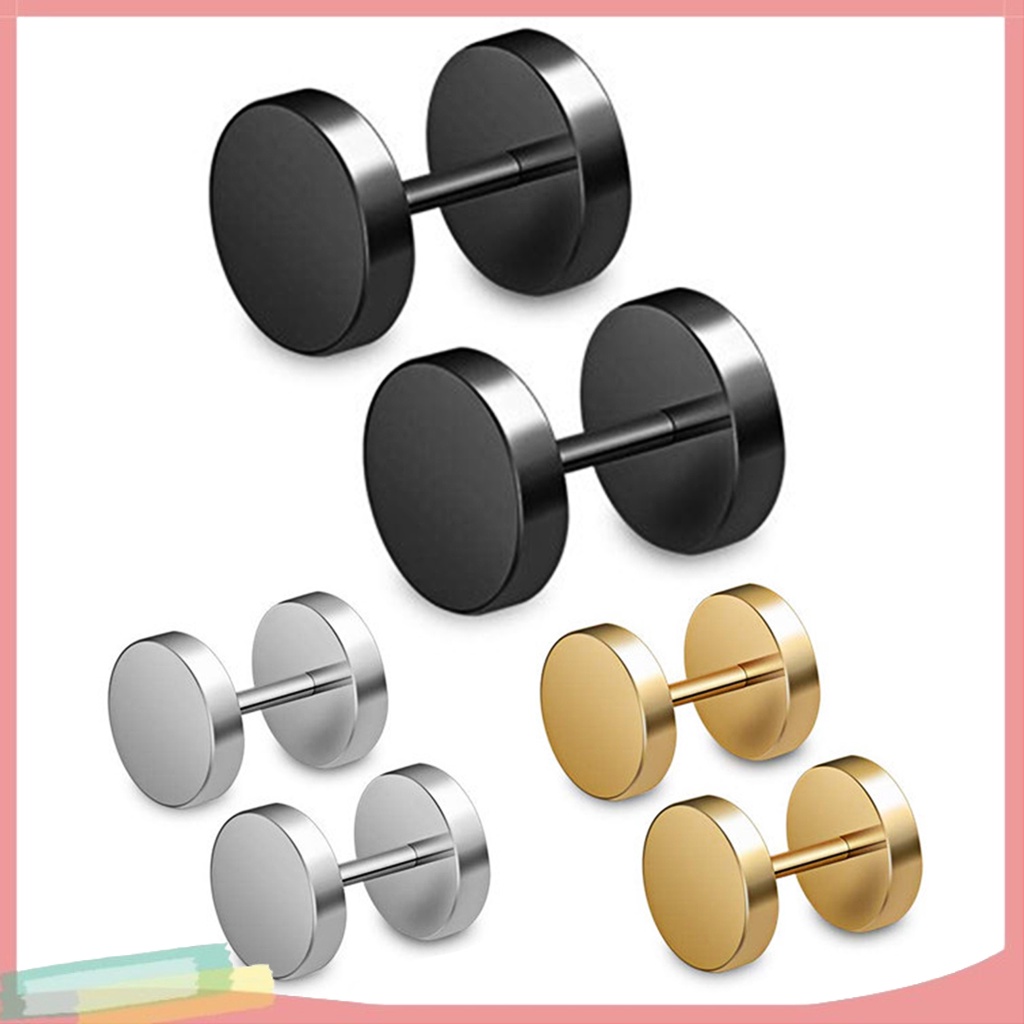 Bông tai hình quả tạ mạ điện thời trang cá tính cho nam