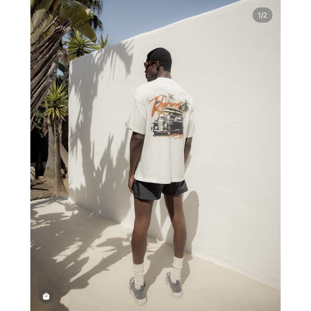 REPRESENT High Street Fashion California Limited Coconut Tree Classic Car Couple Casual Short Sleeve T-Shirt