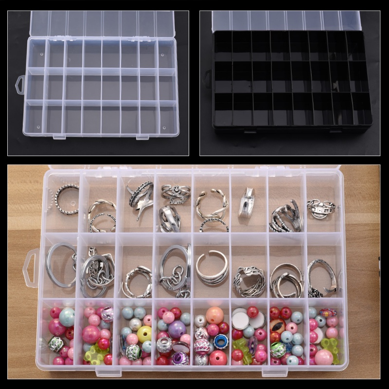 Hộp Nhựa 24 Ngăn Đựng Trang Sức Chất Lượng Cao Tiện Lợi Dễ Sử Dụng