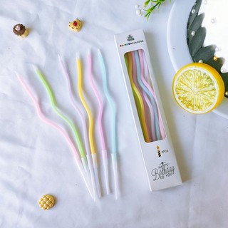 Nến xoắn dài sinh nhật màu pastel