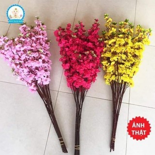 Hoa mai, hoa đào giả trang trí(Giá 1 cành 5 nhánh)