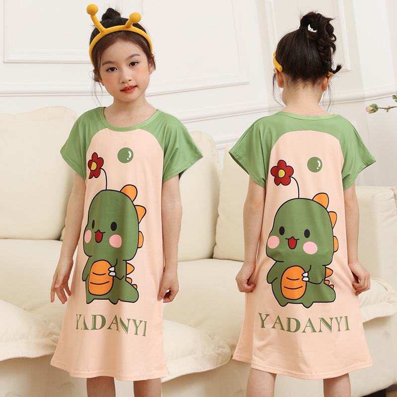 Đầm Ngủ Ngắn Tay Thời Trang Xinh Xắn Dành Cho Bé Gái