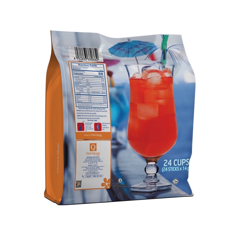 Bột Trà Hòa Tan Cool Tea Hương Dâu gói 336g